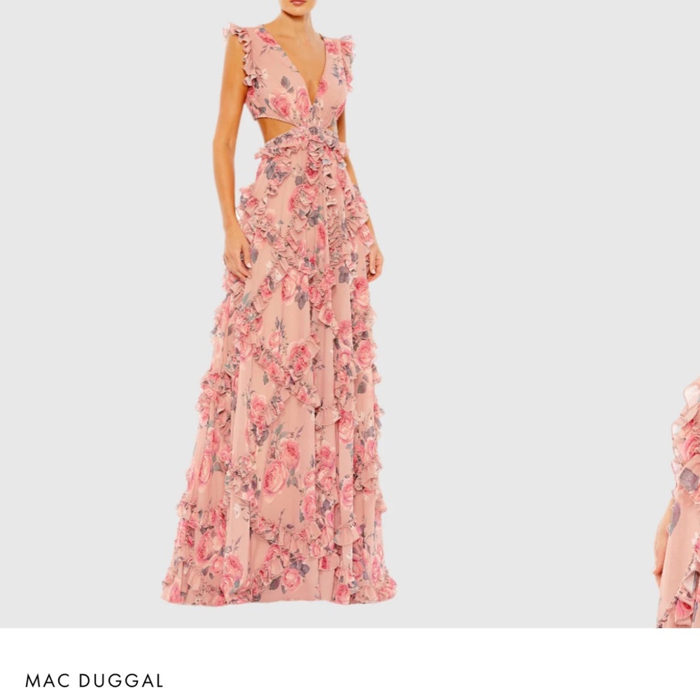 Mac Duggal Pink Floral Gown